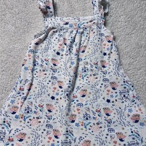 Angel Dear White Romper with Blue and Pink Seaside Prints